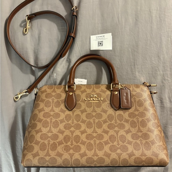 NWT COACH Georgia Satchel in Brown - Picture 2 of 8